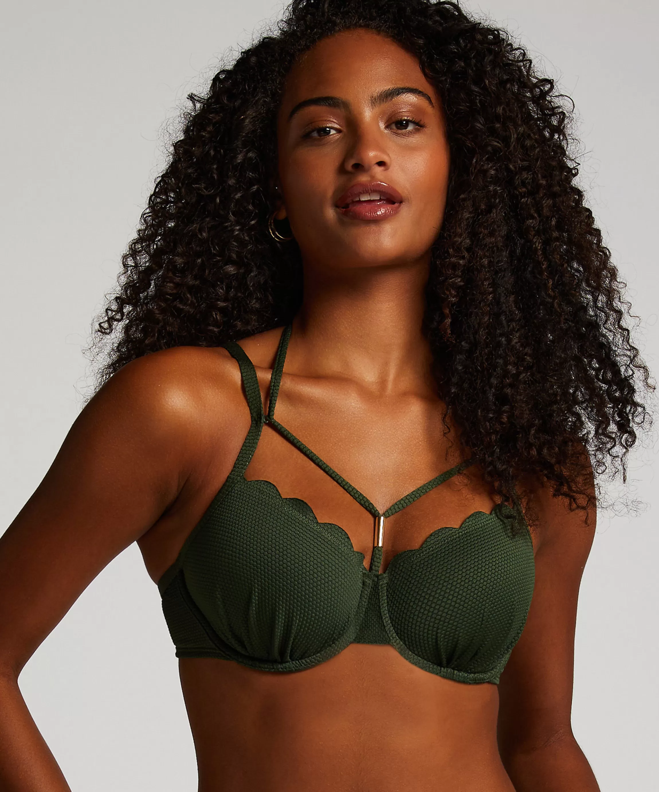 Hunkemöller Bikini'S*Voorgevormde Beugel Bikinitop Scallop Groen
