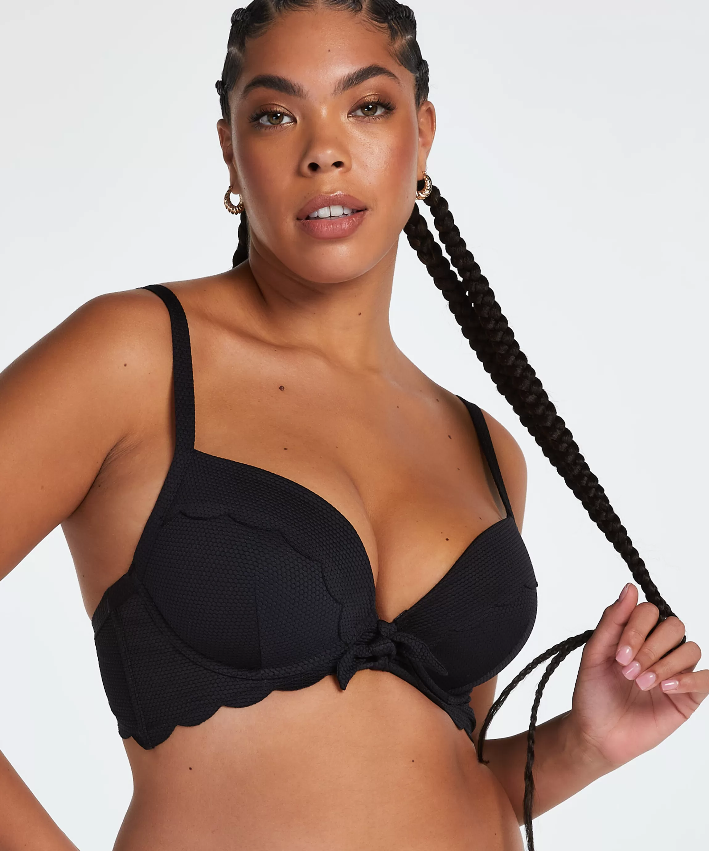 Hunkemöller Bikini'S*Voorgevormde Beugel Bikinitop Scallop Zwart