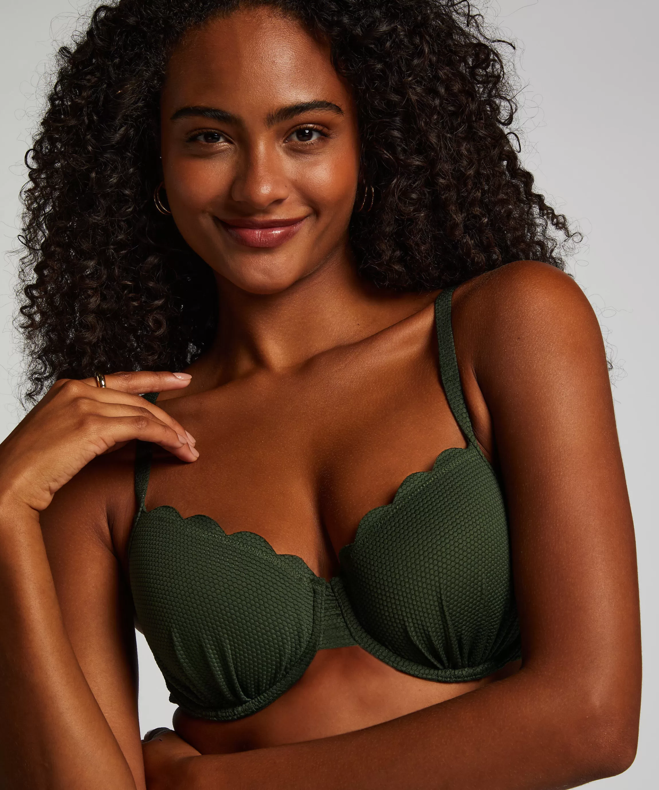 Hunkemöller Bikini'S*Voorgevormde Beugel Bikinitop Scallop Groen