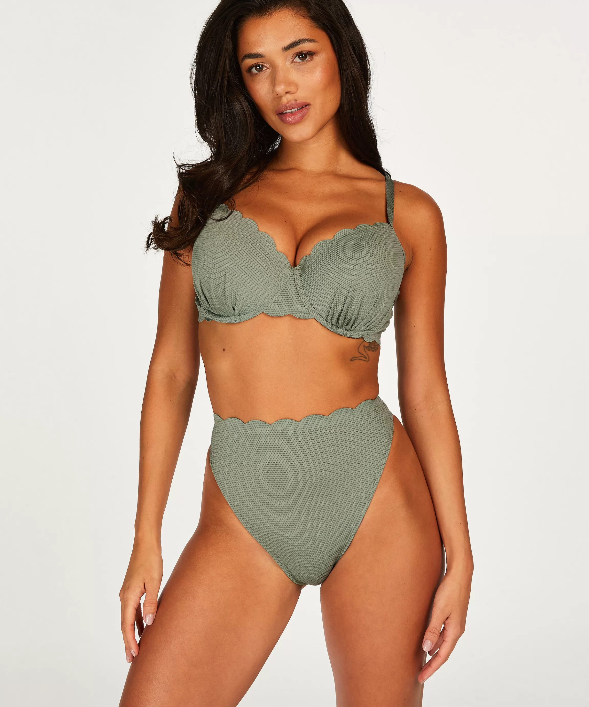 Hunkemöller Bikini'S*Voorgevormde Beugel Bikinitop Scallop Groen