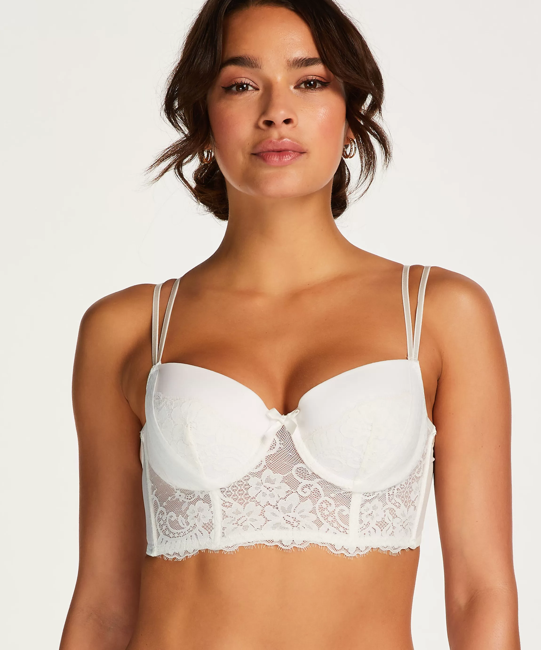 Hunkemöller Voorgevormde Bh'S*Voorgevormde Longline Beugel Bh Catrin Wit