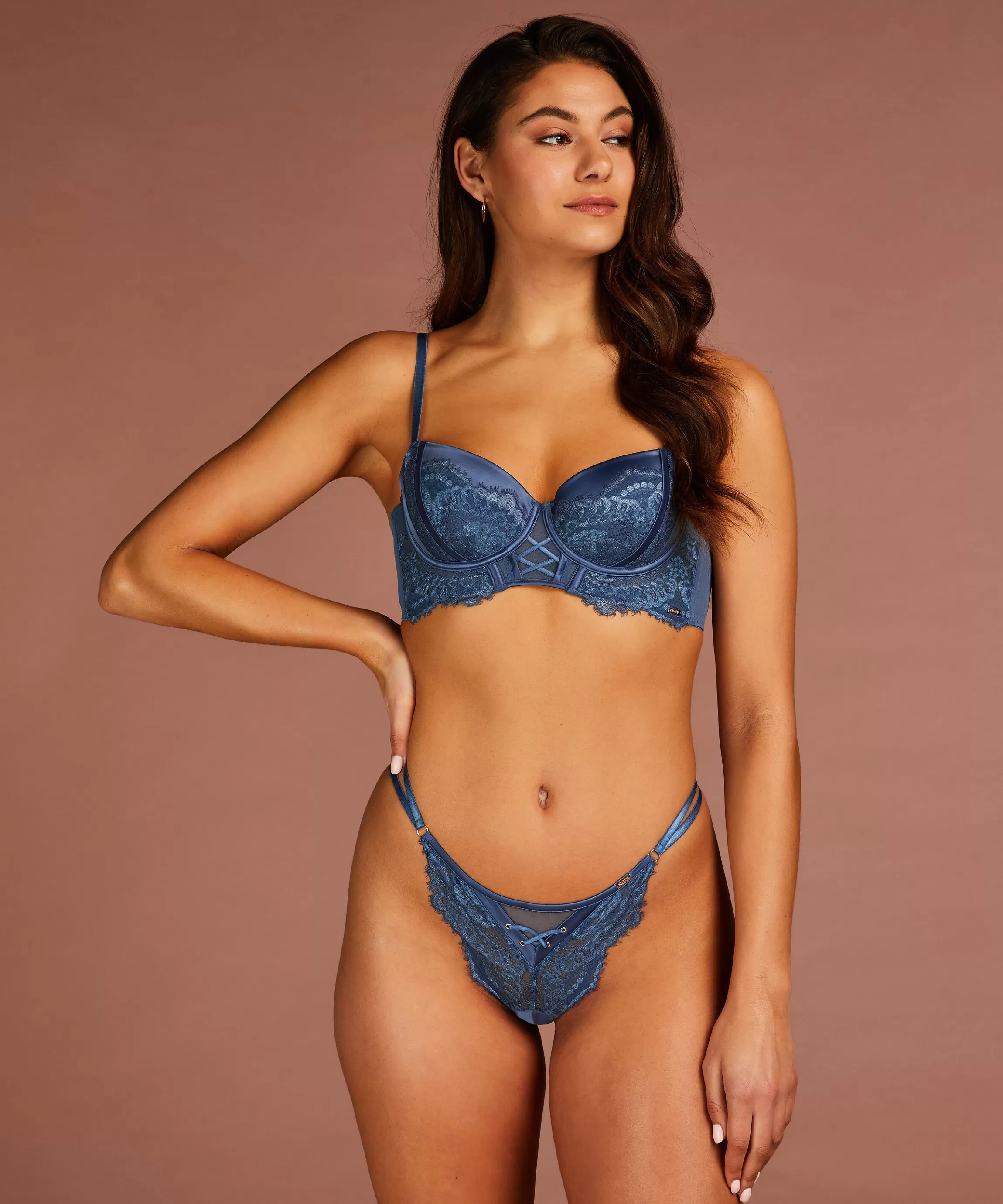 Hunkemöller Voorgevormde Bh'S*Voorgevormde Longline Beugel Bh Daan Blauw
