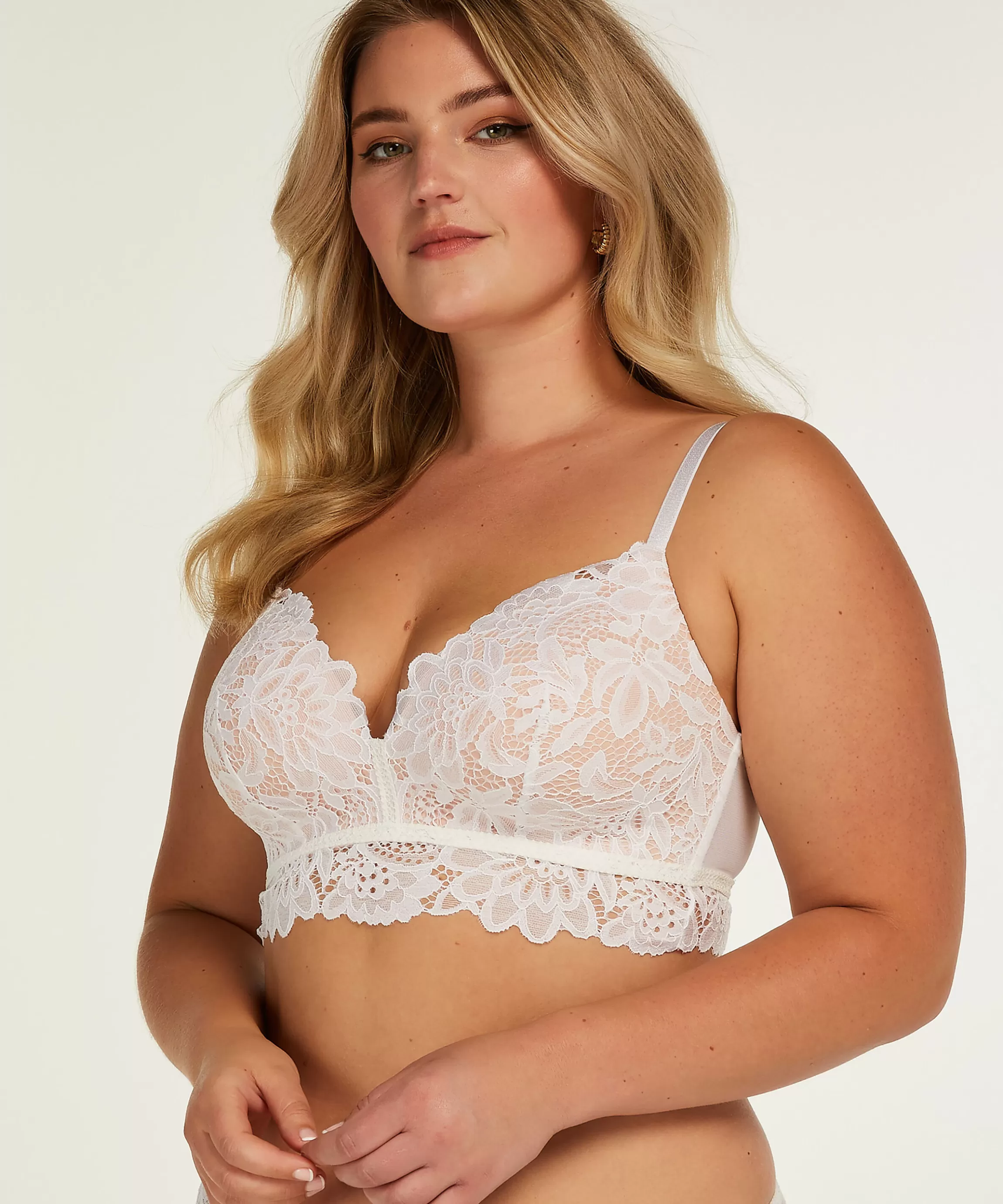 Hunkemöller Voorgevormde Bh'S*Voorgevormde Longline Bh Zonder Beugel Shiloh Wit