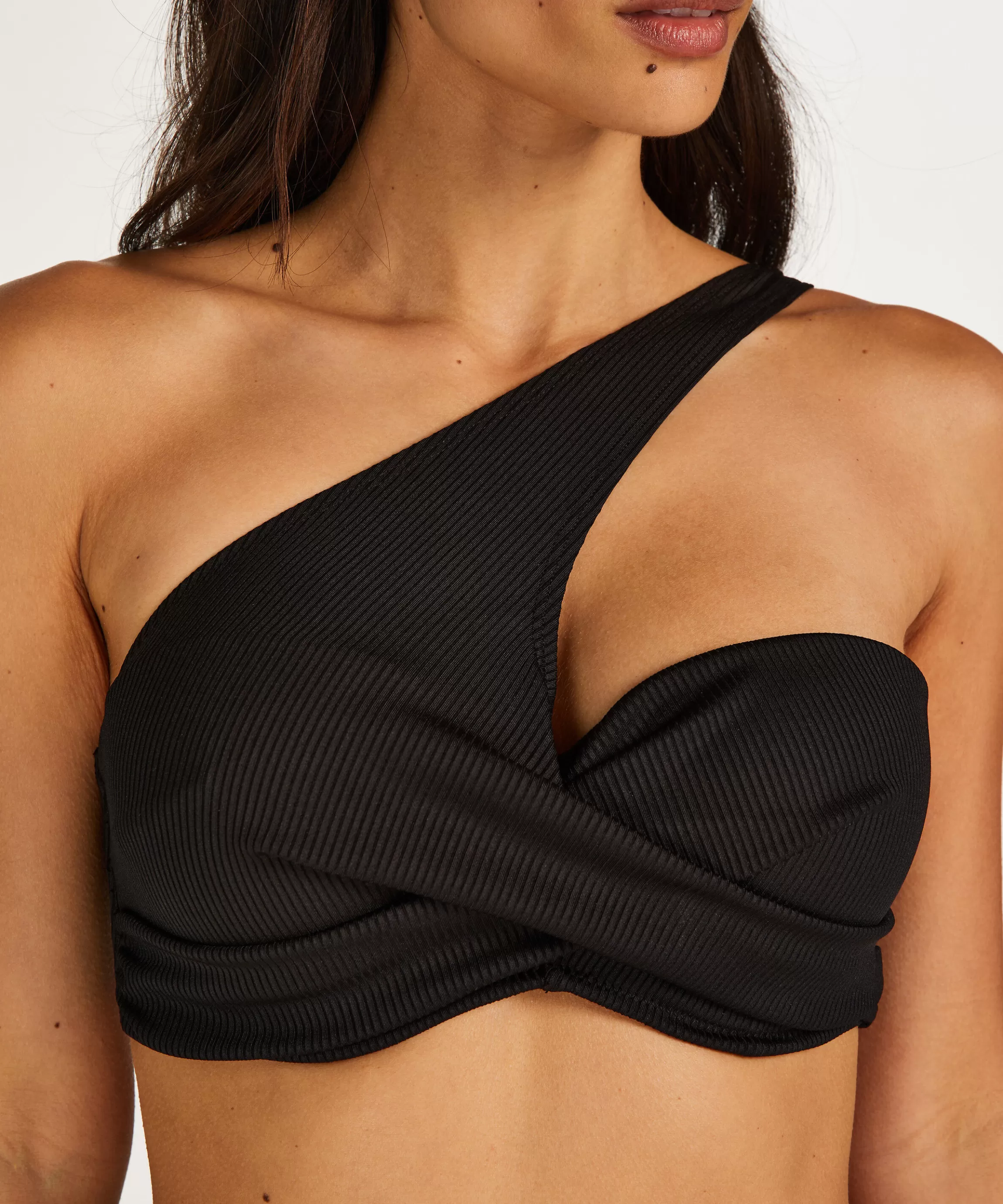 Hunkemöller Bikini'S*Voorgevormde Push-Up Beugel Bikinitop Nero Rib Zwart