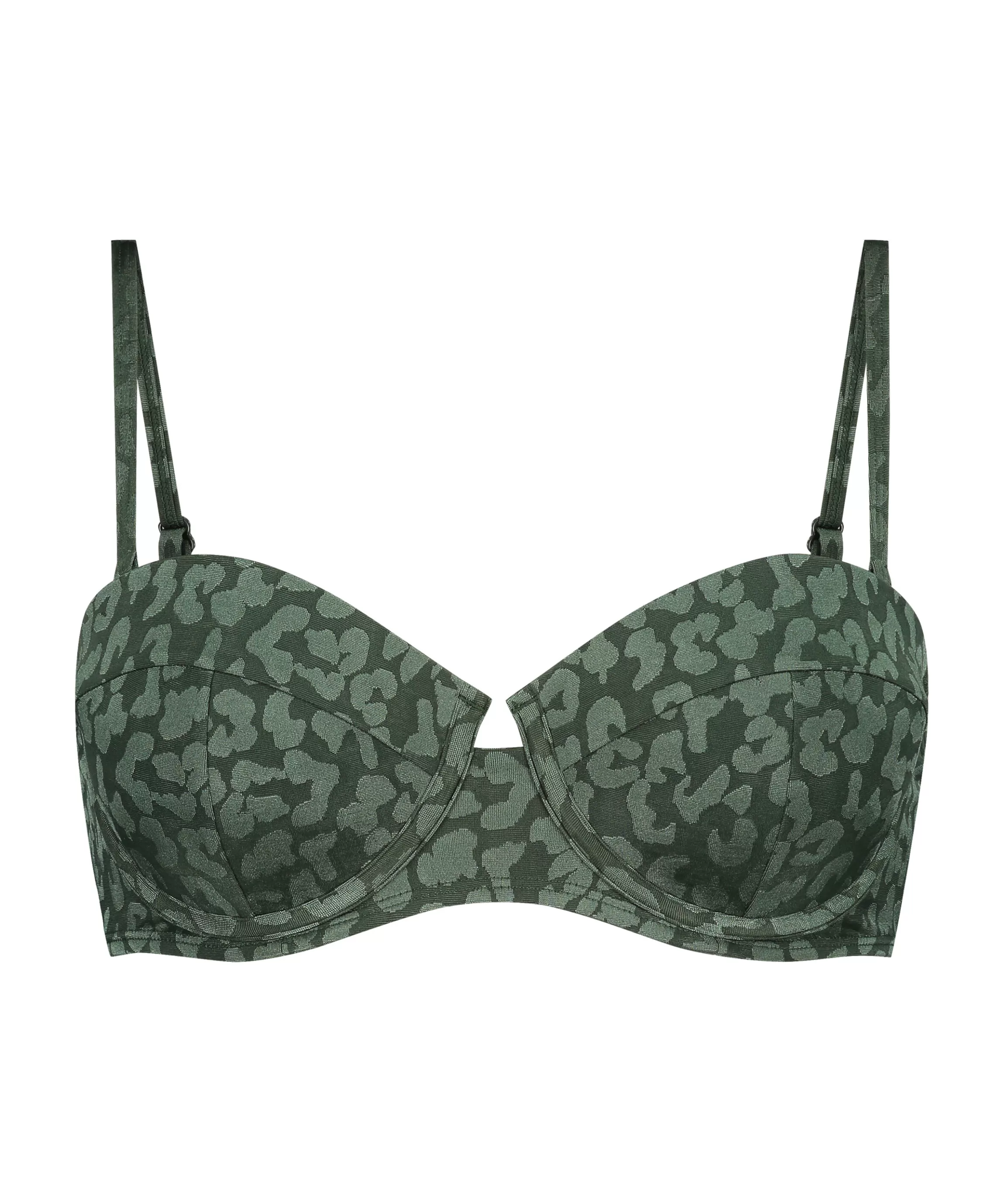 Hunkemöller Bikini'S*Voorgevormde Push-Up Beugel Bikinitop Tonal Leo Cup A - E Groen