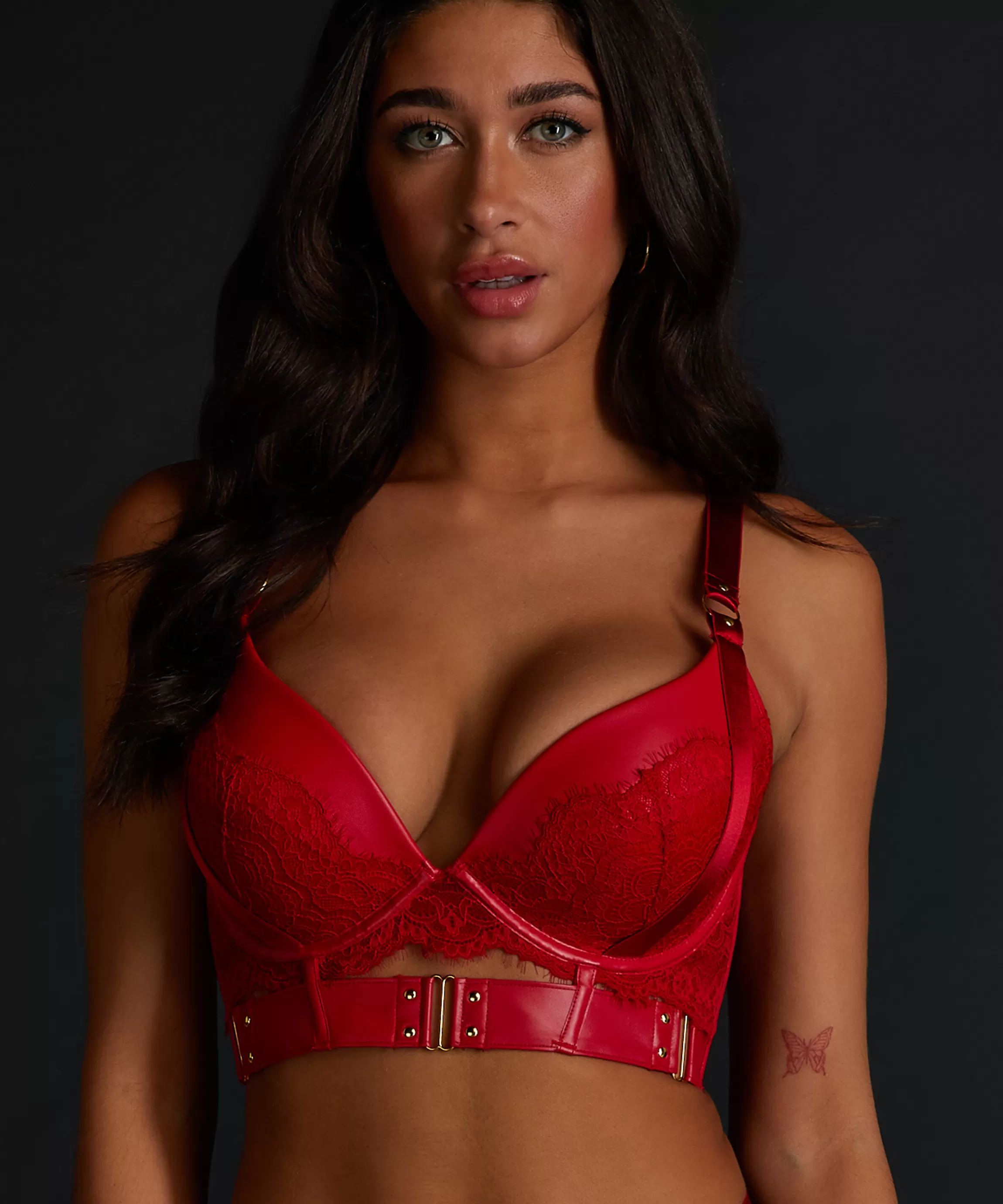Hunkemöller Push-Up & Maximizer Bh'S*Voorgevormde Push-Up Longline Beugel Bh Occult Rood