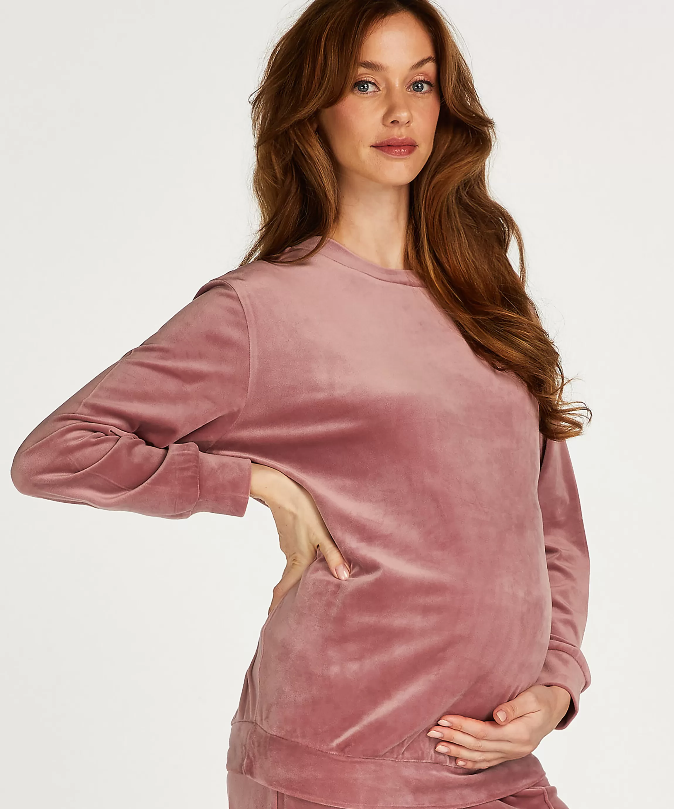 Hunkemöller Pyjama'S*Zwangerschapstop Velours Roze